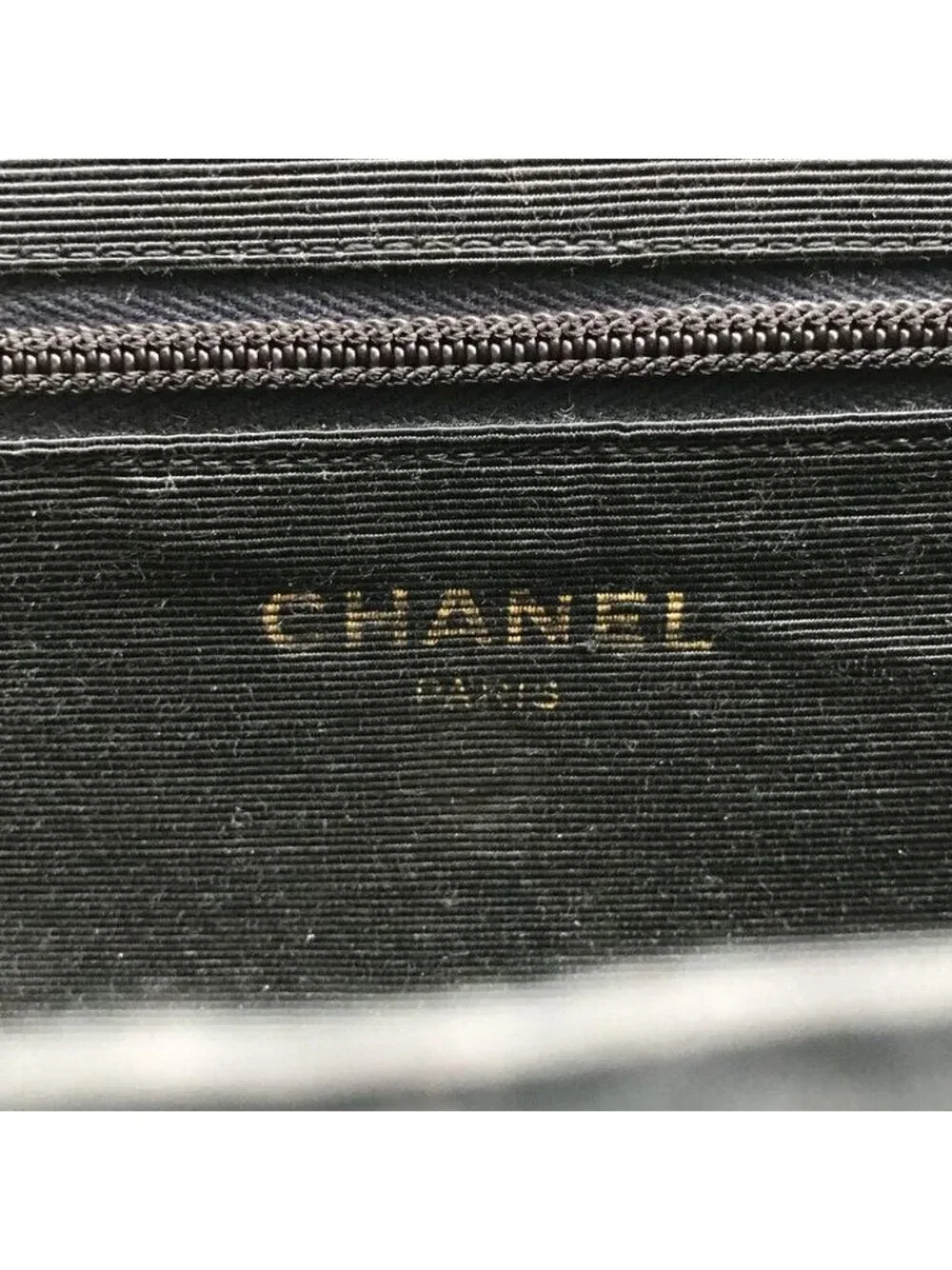 Chanel CC Logo Velour Velvet Mademoiselle Chain Shoulder Bag Black